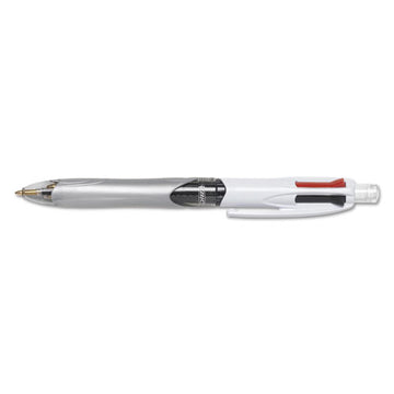 BIC® 4-color 3 + 1 Multi-color Ballpoint Pen-pencil, Retractable, 1 Mm Pen-0.7 Mm Pencil, Black-blue-red Ink, Gray-white Barrel freeshipping - TVN Wholesale